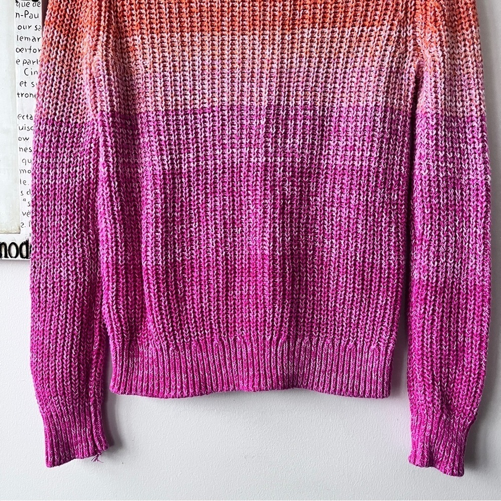 Women’s Calvin Klein Marled Pink Ombre Knit Pullover Cabincore Sweater Size XS - Picture 8 of 11